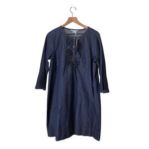 Draper James Blue Chambray Bell Sleeve Cotton Dress Womens Size 12